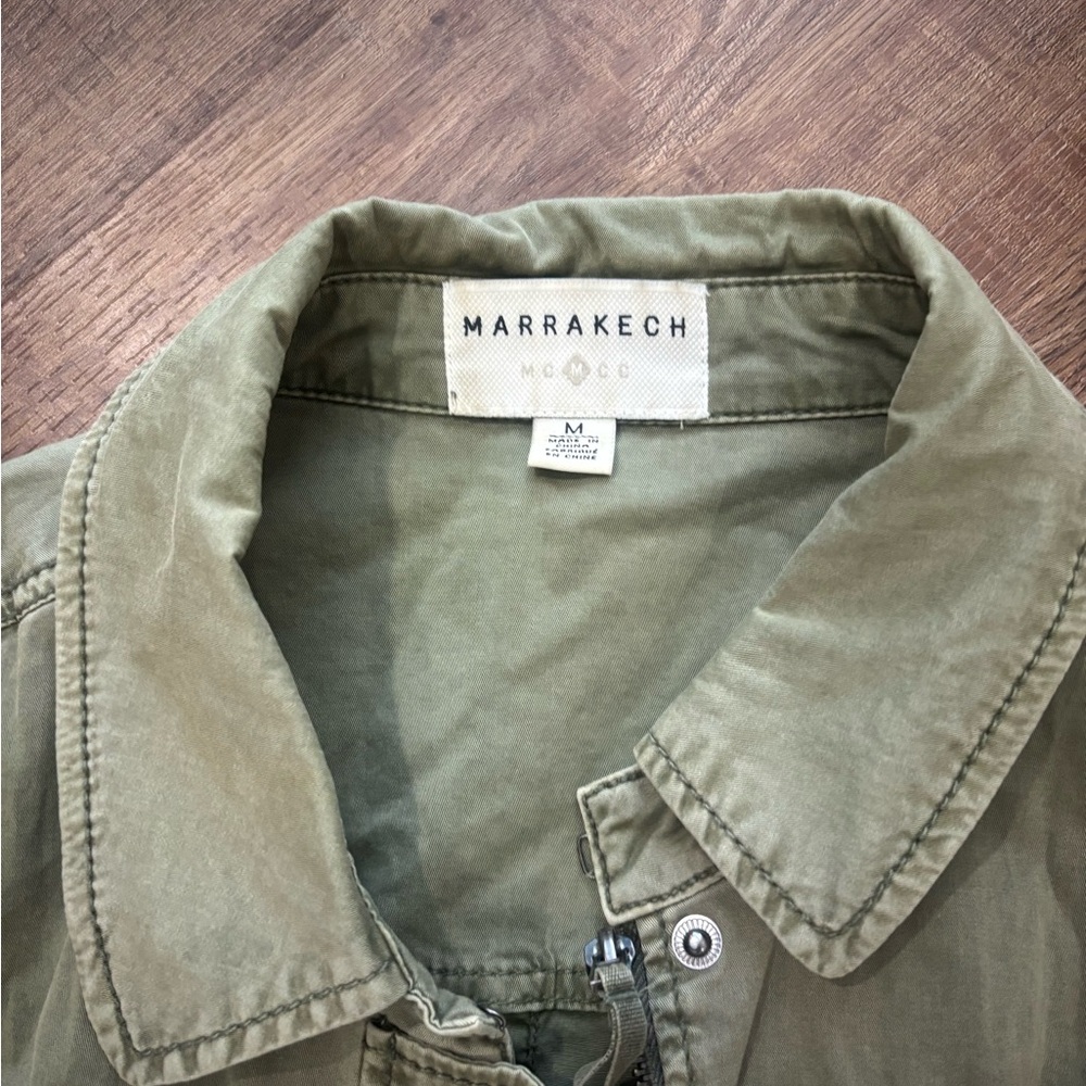 Washed Olive Utility Jacket With Patch Pockets - image 2